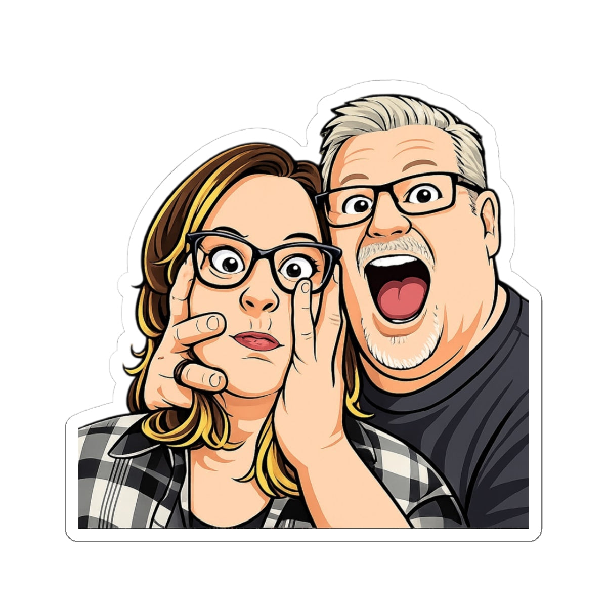 Couple Caricature Sticker | Kiss-Cut Sticker