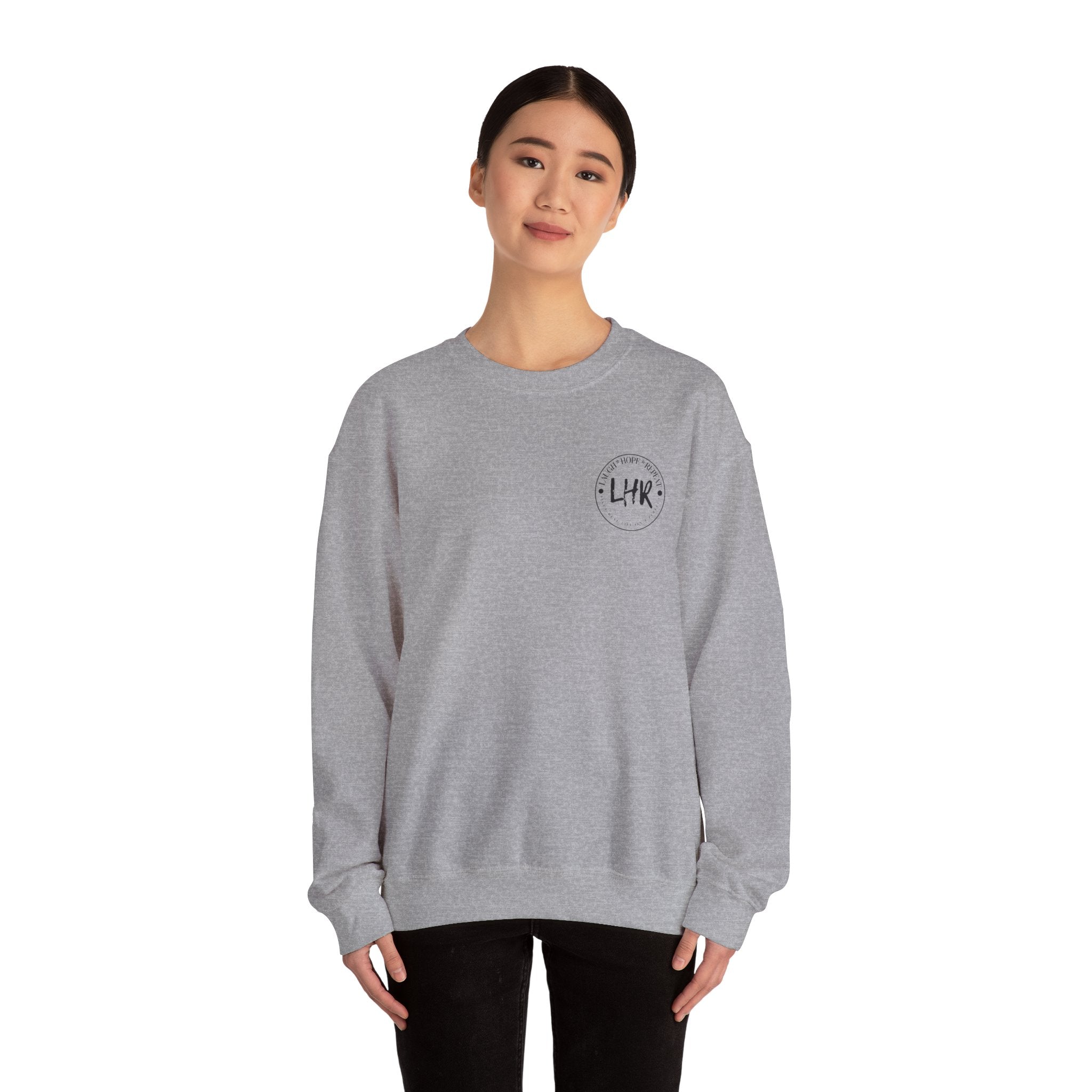 Laugh Hope Repeat Sweatshirt | Inspirational Scripture Typography