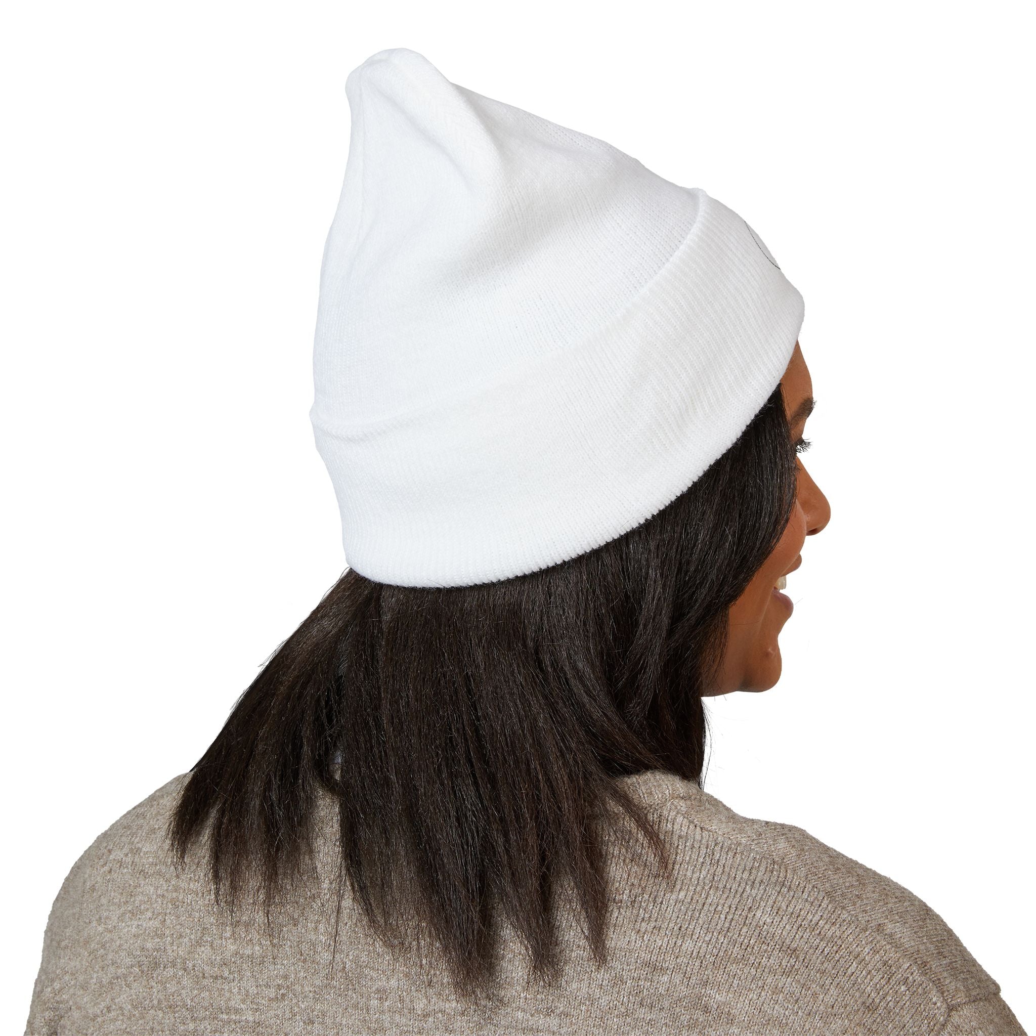 Distressed Circle Monogram beanie | Cuffed Embroidered Beanie