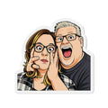 Playful Couple Cartoon Die-Cut Magnet | Photo-Style Illustration Magnet