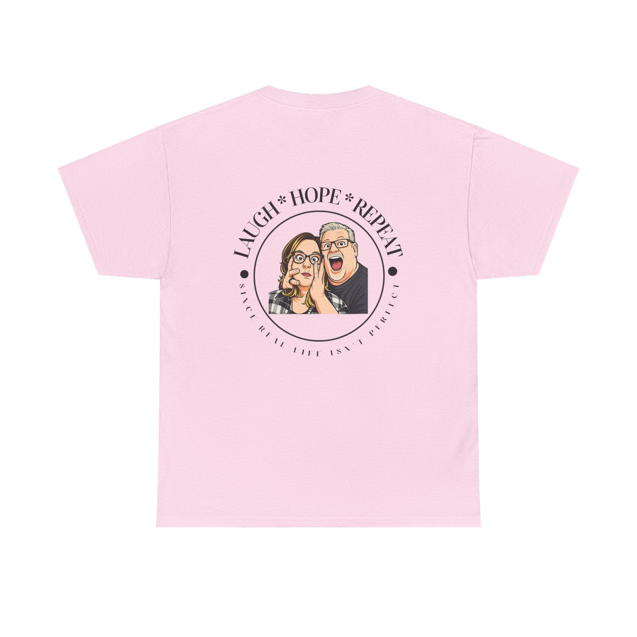 Laugh Hope Repeat T-Shirt | Illustrated Couple Portrait Tee