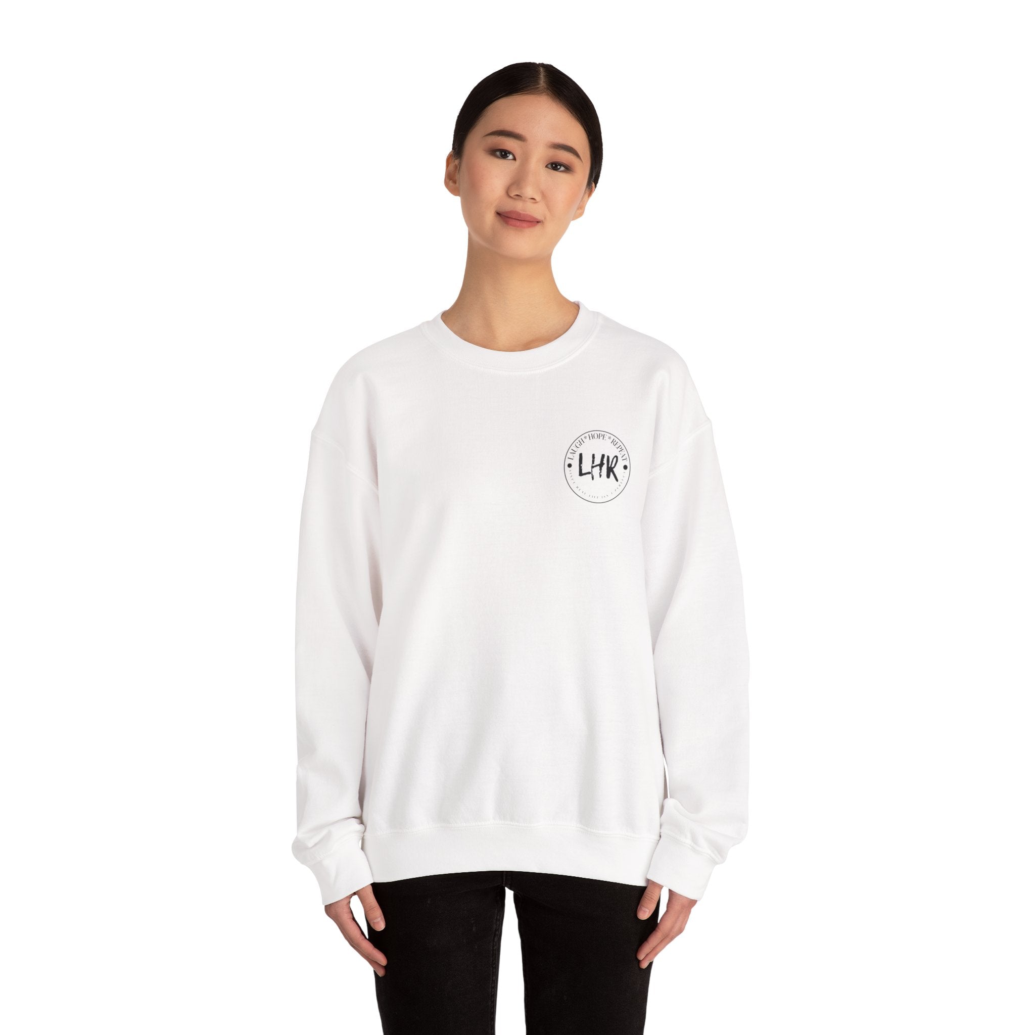 Laugh Hope Repeat Sweatshirt | Inspirational Scripture Typography