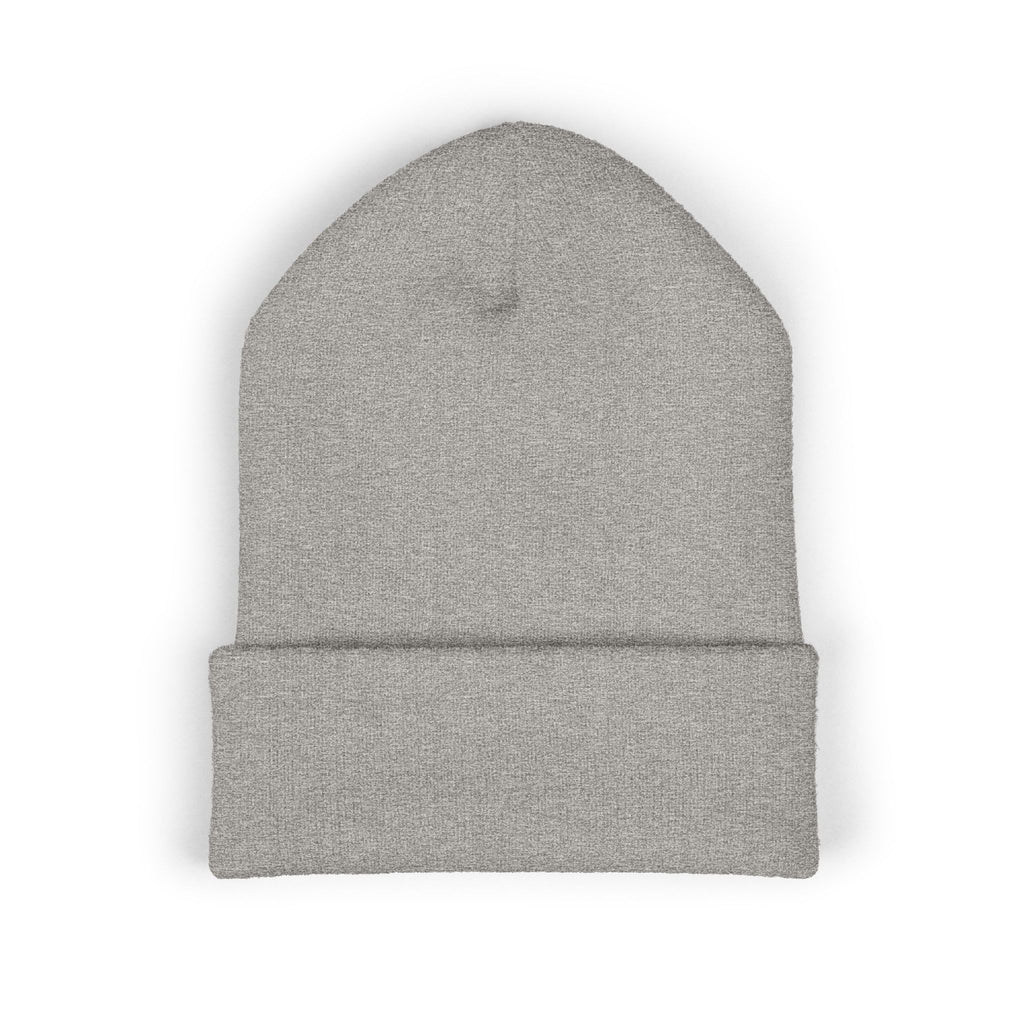 Distressed Circle Monogram beanie | Cuffed Embroidered Beanie