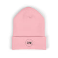 Distressed Circle Monogram beanie | Cuffed Embroidered Beanie