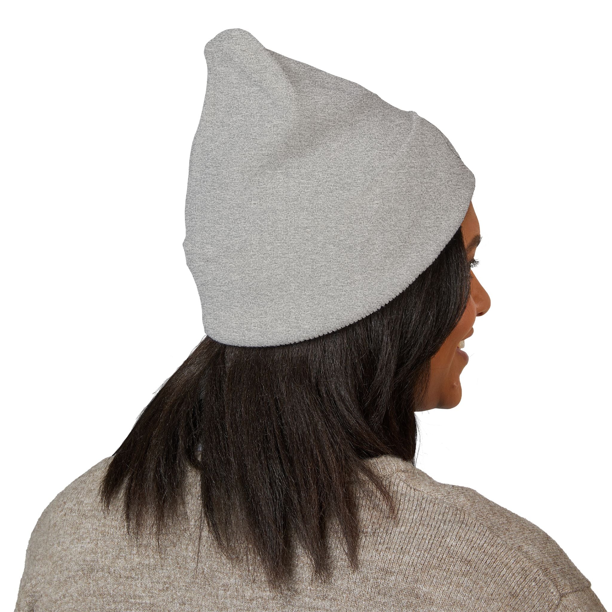 Distressed Circle Monogram beanie | Cuffed Embroidered Beanie