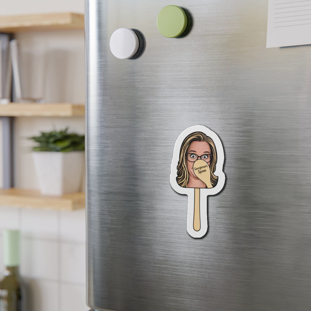 Woman with Spoon Face Die-Cut Magnet | Personalized Kitchen Magnet
