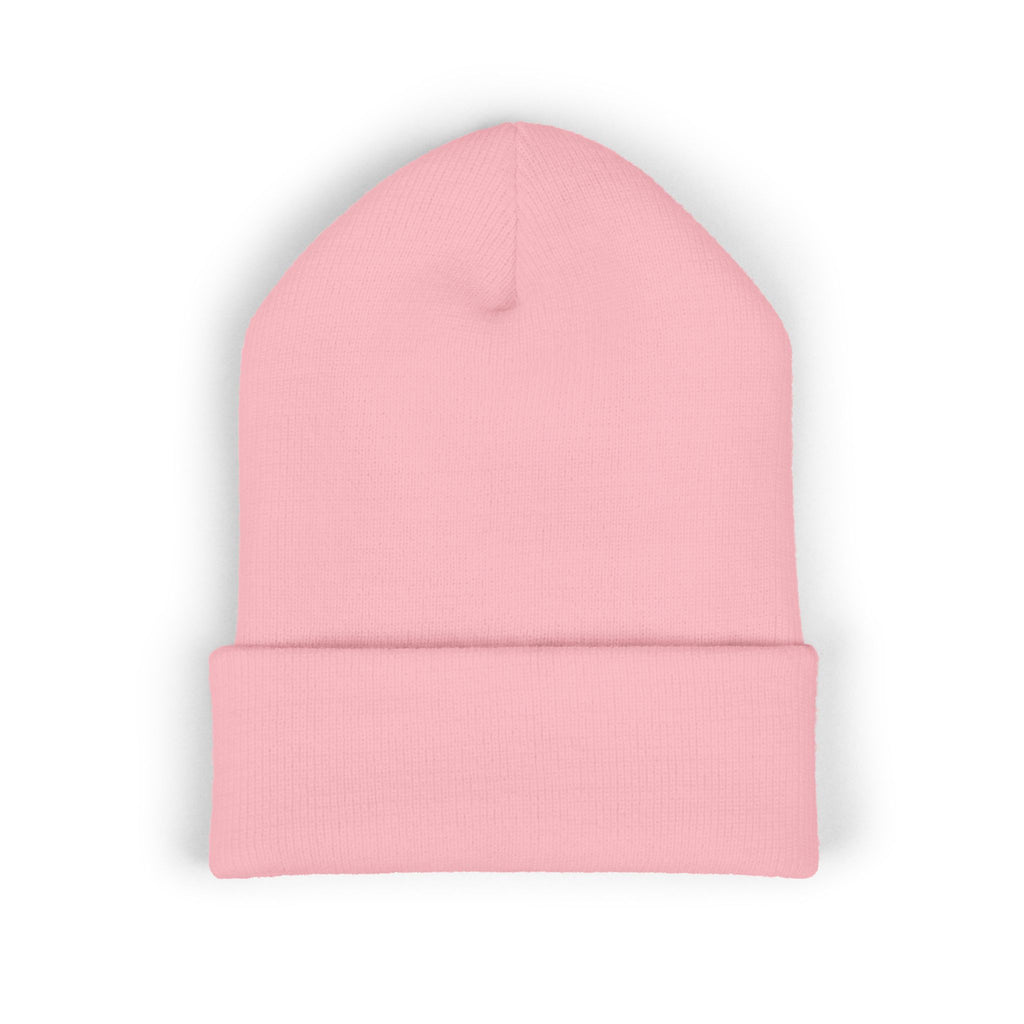 Distressed Circle Monogram beanie | Cuffed Embroidered Beanie
