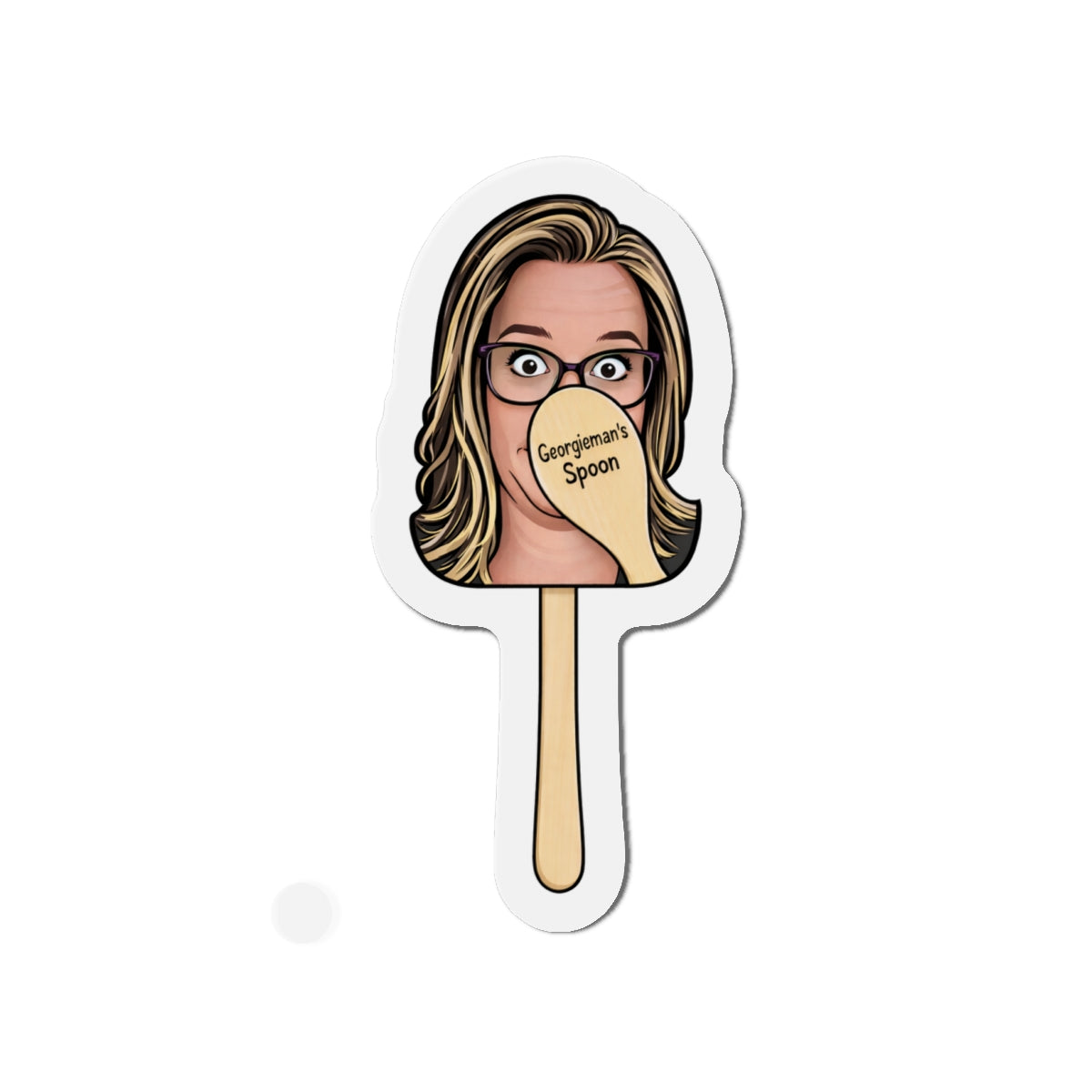 Woman with Spoon Face Die-Cut Magnet | Personalized Kitchen Magnet