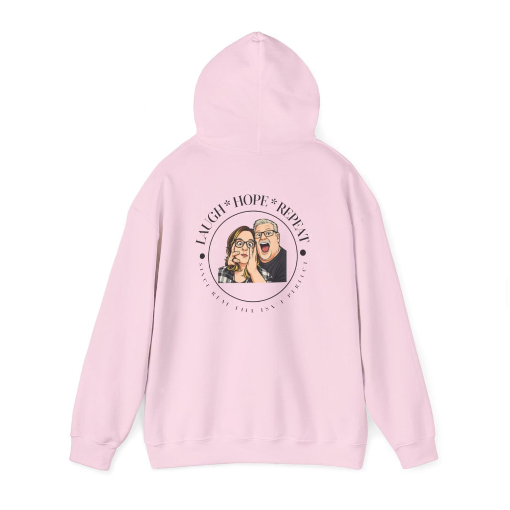 Laugh & Repeat Hoodie | Illustrated Couple Portrait, Personalized Pop Art