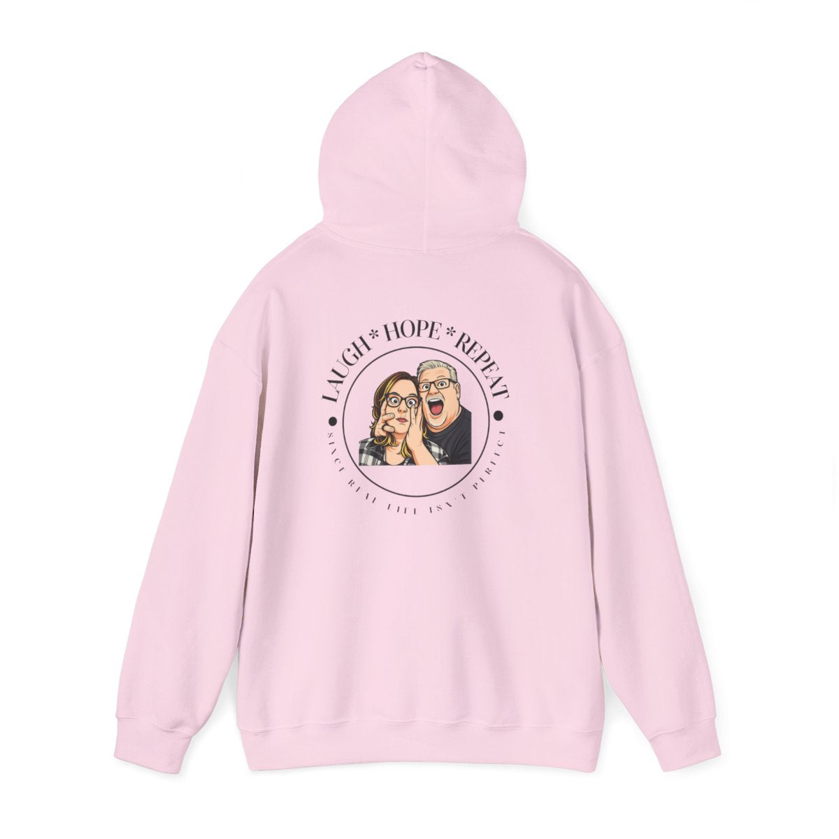 Laugh & Repeat Hoodie | Illustrated Couple Portrait, Personalized Pop Art